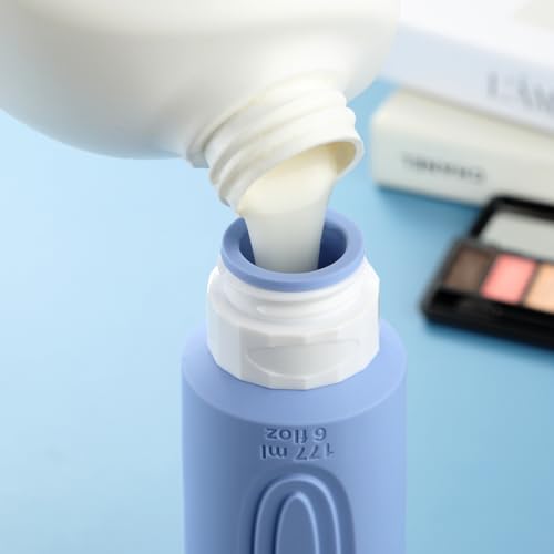 Travel Bottles for Toiletries, Large 6oz Oversize Containers, BPA Free Leak Proof Tubs Refillable Liquid Travel Accessories with Toiletry Bag for Cometic Shampoo and Lotion Soap (4 Pack)3