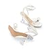 DREAM PAIRS Stiletto Bow Heels for Women Strappy Sparkly Rhinestone Square Toe Clear Crystal High Sandals for Party Wedding,Size 7.5,White-Pearl,SDHS2481W
