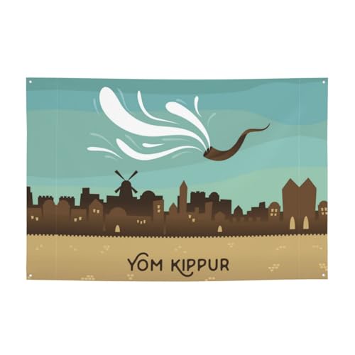 Image of Yom Kippur Jewish Holiday Banner Party Background Decorations 47x71 Inch Party Supplies