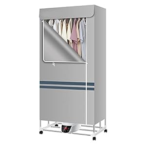 JUKIDS Elektrische luchter, afstandsbediening intelligente constante temperatuur verwarmde clother droger, opvouwbare touchscreen luchtdrogers nat weer, grijs