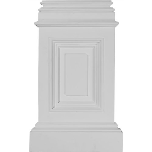 Ekena Millwork Bas10X17X02Cl Classic Small Pedestal Bases, 10 7/8"W X 2 1/4"D X 17 3/4"H (Top: 8 1/8"W X 1"P), Primed #TOP24