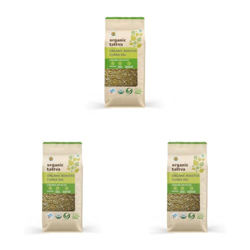 Image of Organic Tattva, Organic Roasted Chana Dal, 500g | 100% Vegan, Gluten Free and NO Additives (Pack of 3)