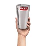 HAZEL Vaso de acero inoxidable Jumbo Lassi | Vaso de acero para beber de 750 ml, juego de 1 | Vaso de agua de acero multiusos con acabado brillante plateado brillante