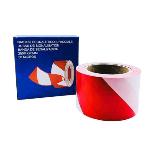 G.L.D. Forniture Signalband 200 m x 7 cm aus weißem und rotem Polyethylen