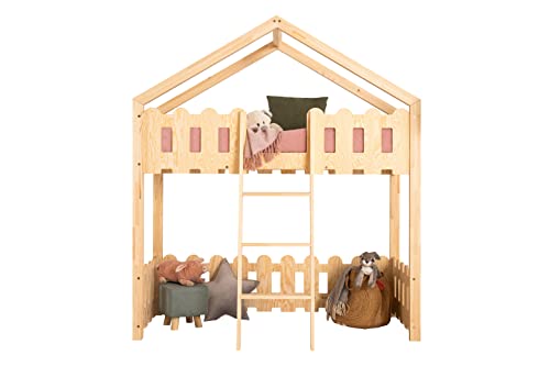 Meri-Kids Hochbett Kinder 70x140 cm 'KAIKO BA' - Kinderbett mit...