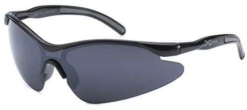 Kids X-Loop Boys Sports Wrap Shield Baseball Fishing Sunglasses - (Black)