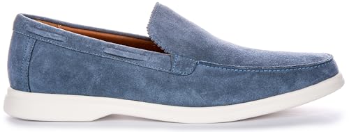 Charles Men's Navy Suede Leather Slip-On Loafers, Smart-Casual Comfort Shoe2