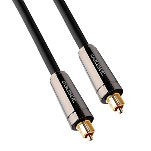 CABLESETC Digital Optical Audio S/PDIF Toslink Cable 1.8 meters | 24K Gold Plated Connectors | Fiber Optic Wire | 7.1 Channel | For Home Theatres Xbox PS5 soundbars Blu-ray player Gaming Console