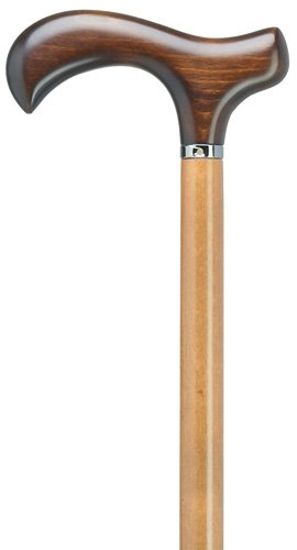 Unisex Derby Cane Malacca Shaft, Dark Brown Handle