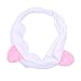 Produktbild Milopon Haarband Stirnband Haarbänder Haarschmuck Haarreifen mit Katze-Ohr für Gesichtswäsche Make up (weiß)