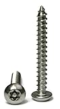 Torx w/Pin Tamper Proof Security Button Head Sheet Metal Screws 18-8 Stainless Steel T-25 - #10 x 1-1/2 - 25 Pieces