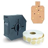 Target Pasters for Shooting Practice Cardboard, Tactical Belt Clip, Self Adhesive Target Stickers, 0.8 Inch Stickers for USPSA, IPSC, IDPA Shooting Training Range, 2000pcs Per Roll, Black