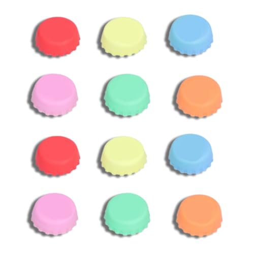 12 Pack Silicone Rubber Bottle Cap, Reusable Beer Cap Beer Bottle Covers for Home Brewing Beer, Soft Drink, Soda Bottle