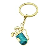 Llavero Del Tubo Del Golf de La Aleación Del Cinc, Llaveros Del Club de Golf de La Simulación 2D para Las Mujeres de de La Familia, Oro Azul
