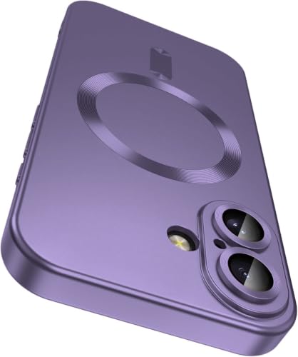 Image of DIZORO Magnetic Case for (iPhone 17 Case) [Compatible with MagSafe][Built-in Camera Lens Protector] Slim Soft Silicone Bumper Shockproof Metallic Luster Back Cover Phone Case (Voilet)