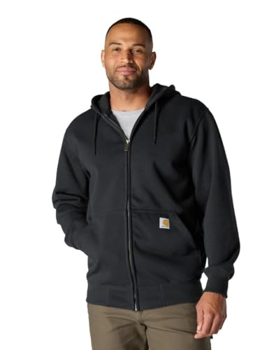 Carhartt Mens Rain Defender Paxton Heavyweight Hooded Sweatshirt Fashion Hoodies, Black, Large US