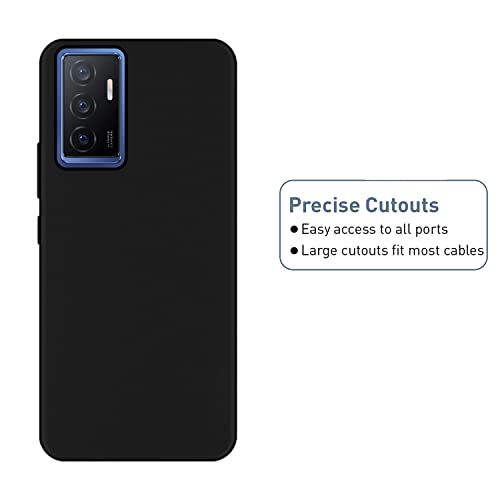 Image of HELLO ZONE Exclusive Matte Finish Soft Back Case Cover for Vivo V23e / Vivo V23E 5G / Vivo Y75 4G - Black