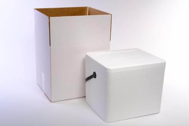 22qt Styrofoam Cooler | Large Lightweight Insulated Ice Chest for Food, Drinks & Medical Transport | Inside: 12.5 x 10.5 x 10.75 inches, Outside: 14.5 x 12.5 x 12.75 inches.