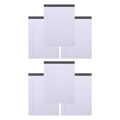 Cuadernos legales de papel blanco premium con rayado espaciado y formato funcional, 6 libros