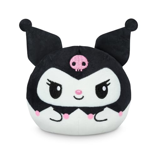 Image of TeeTurtle Reversible Sanrio Kuromi and My Melody Plushie 4-Inch Cute Kawaii Two-Sided Flip Plush Toy with Embroidered Details - Cute Mini Collectible Plush for Kids, Teens, and Adults