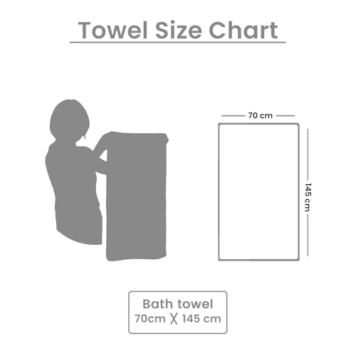 Image of Sassoon Melrose 100% Cotton Unisex Bath Towel in 400 GSM - Castor Grey (1 piece, 70x145 cm) Antibacterial Cotton Towels for Bathing, Light Weight & Quick Drying | Perfect for Daily Use