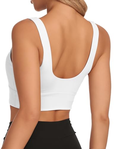 Sports Bras for Women, Light Support Push Up Sport Bra Workout Built in Bra Scoop Neck U Back Yoga Sports Bra2