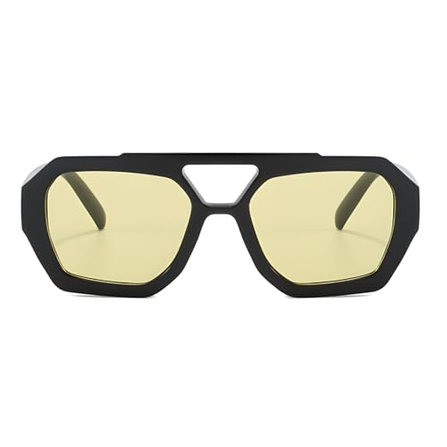 Image of ADE WU Rectangle Sunglasses for Women Men Retro 90s Sunglasses Trendy Black Tortoise Shell Glasses Y2K