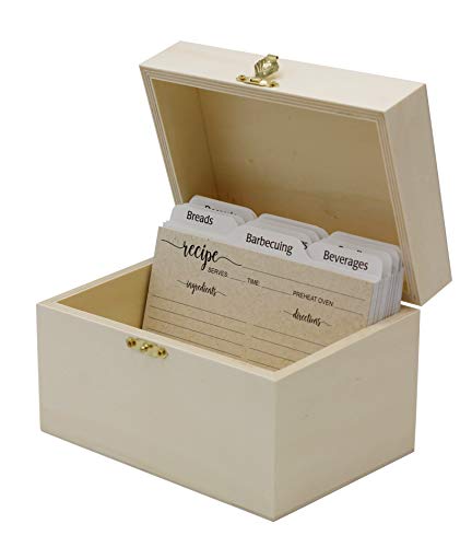 Creative Hobbies® Ready To Decorate Wooden Recipe Box With Hinged Lid And Front Clasp - Make Your Own Gift, Jewelry, Photo Box #TOP2