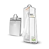 FiRiO® 1 x Premium Kleidersack lang 180 cm - Faltbarer Kleidersack für Brautkleider, Hochzeitskleider, lange Kleider & Mäntel - Kleiderschutzhülle mit Tragegriff für Reise & Aufbewahrung (10cm Tiefe)
