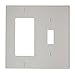 Leviton 80707-W 2-Gang 1-Toggle 1-Decora/GFCI Device Combination Wallplate, White