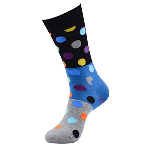Jinjin 5 Pairs of Socks Men's Dot Pattern Stockings Cotton Socks Colorful Funny