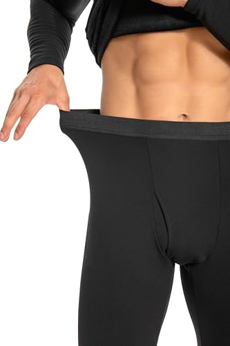 Mens Thermal Underwear Set Ultra Thick for Cold Weather Fleece Lined Long Johns Winter Base Layer Top and Bottom4