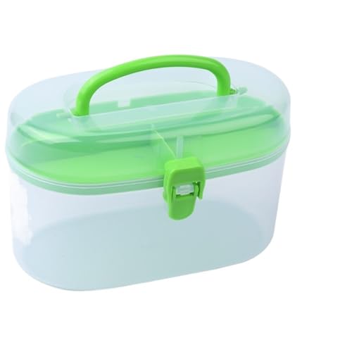 Conteneur plastique outils de couture et rangement fil boîte compartimentée verte x2