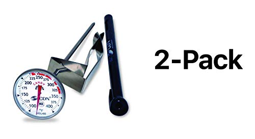 CDN Proaccurate Insta Read Deep Fry Thermometer Stainless Clip IRXL400 (2-Pack)