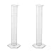 Bettomshin 3Pcs Plastic Graduated Cylinder, 50ml Measuring Cylinder, Science Test Tube Beakers, Single Metric Scale, Clear Hex Base Flask for Juice Lab Home