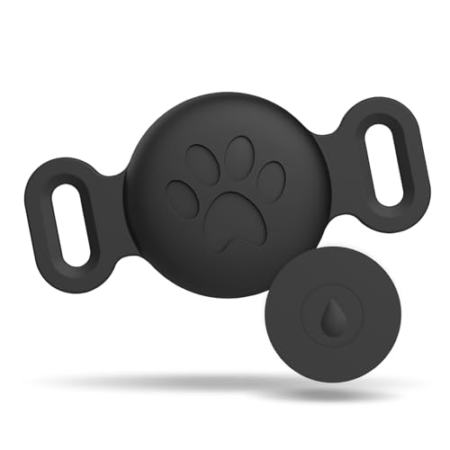 Vancle für AirTag Katzenhalsband Hülle, 1 Pack Kleine Halter für Katzen Halsband Airtags mit Wasserdicht Abdeckung, SiliKon Katzenhalsbänder Halter für Apple Air Tag GPS Tracker Finder