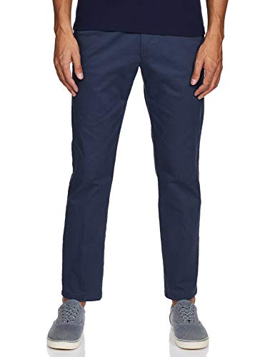 Image of Marks & Spencer Mens Solid Mid Rise Regular Fit Chinos