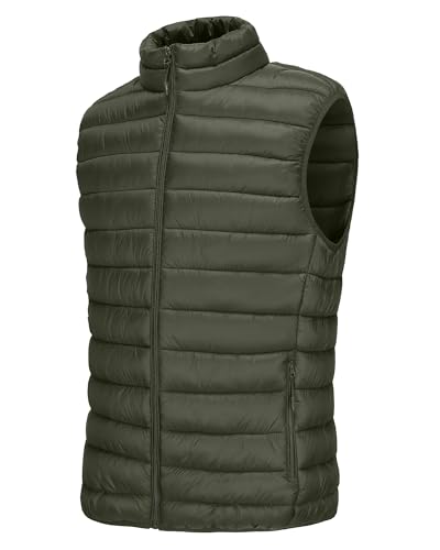 Polu Men's Puffer Vest Lightweight Sleeveless Jacket Full Zipper Outerwear Vest Outdoor Puffer Vest with Pockets2