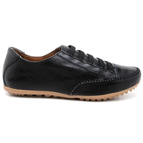 Sapato Mocassim Mocatenis Feminino Em Couro Legítimo (Preto, BR, Adulto, Numérico, 37)