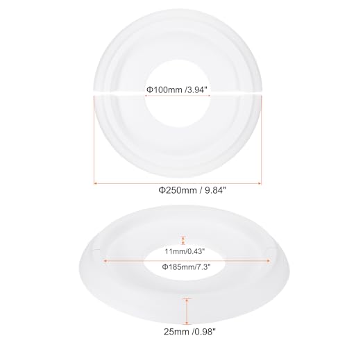 PATIKIL Deckenmedaillon, 10\ OD x 4\ ID PU Dekoratives Deckenleuchten-Medaillon Kronleuchter-Medaillon Split-Deckenleuchten-Abdeckplatte für Deckenleuchtenventilatoren, Weiß
