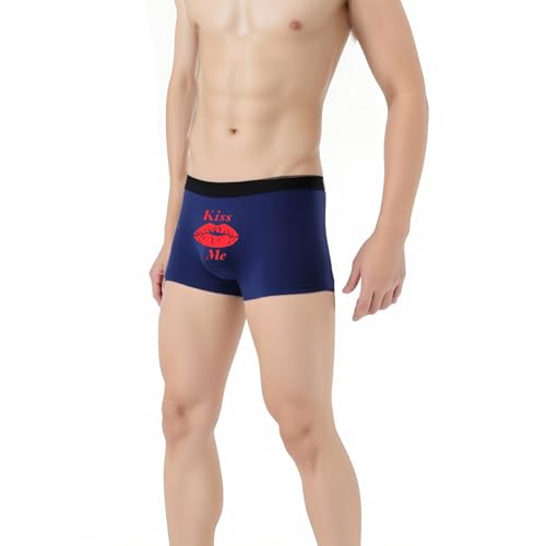 Mens short Boxer Briefs Funny Novelty Underwear with sexy red lip Priting for Men.2