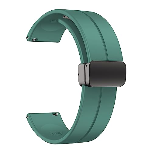 Image of Magnetic Watch Band 16mm 18mm 19mm 20mm 22mm - Quick Release - Skin-Friendly Soft Silicone Sport Watch Band for Men Women, Magnetic Folding Clasp Silicone Strap
