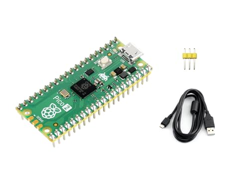 Waveshare Pre-Soldered Raspberry Pi Pico 2 with Header RP2350 Microcontroller Board Mini Board Kit Based on RP2350 Chip,Dual-Core & Dual-Architecture,Support C/C++/Python