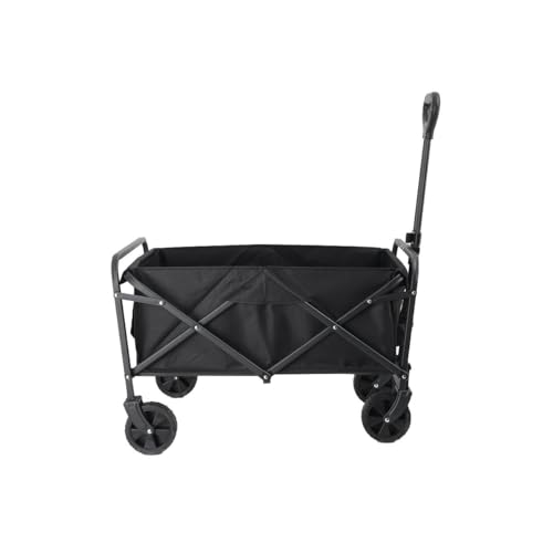 TABODD 80KG Faltbarer Wagen auf Rädern, Zusammenklappbarer Wagen Handwagen Transportkarre Gerätewagen Tragkraft Transportwagen Gartenanhänger mit Verstellbarem Griff, Picknick-Transporter für Shopping – Bild 4