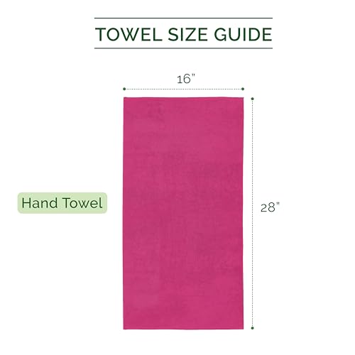 Image of Elegant Comfort Three Line Popcorn Towel Set for Bathroom 16 x 28 inches, Premium Hotel Quality 4-Pack Hand Towels, 100% Turkish Cotton, Soft and Durable, Quick Dry and Highly Absorbent, Hot Pink