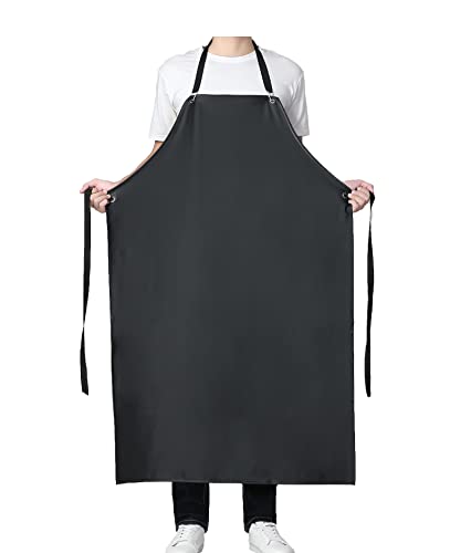 Jaspfct Waterproof Rubber Vinyl Apron-43''Dishwashing/Kitchen Cooking Apron Water Proof - Best For Dishwasher, Cleaning, Meat Butcher Md006-Blackred #TOP1