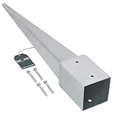 KOTARBAU® Supporto per Pali Quadrati 100 x 100 x 750 per Travi in Legno Presa di Terra Man...