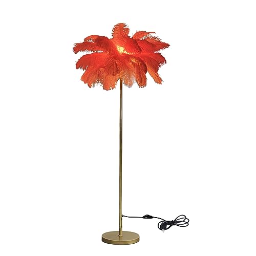 Lámpara de pie de plumas con bombilla G4 para decoración de cuartos