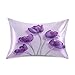 426 Housse d'oreiller Tulipes Violettes Taie d'oreiller Souple Housse De Coussin D'Extérieur Taie D Oreiller pour Chambre, Chaise, Jardin, 40X60Cm