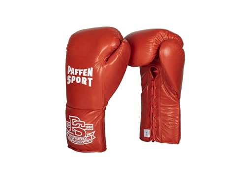Paffen Sport Pro Mexican - Guanti da boxe con allacciatura professionale, colore: rosso, 16UZ